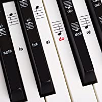 Set de pegatinas para teclado electrónico o piano con 88 teclas- ideal para aprender a tocar rápido- plástico laminado…